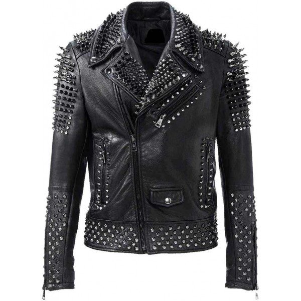 mens studded leather jacket
