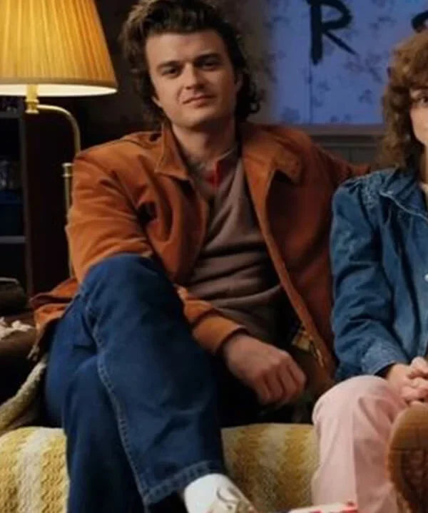Stranger Things Season 5 Steve Harrington Brown Suede Jacket