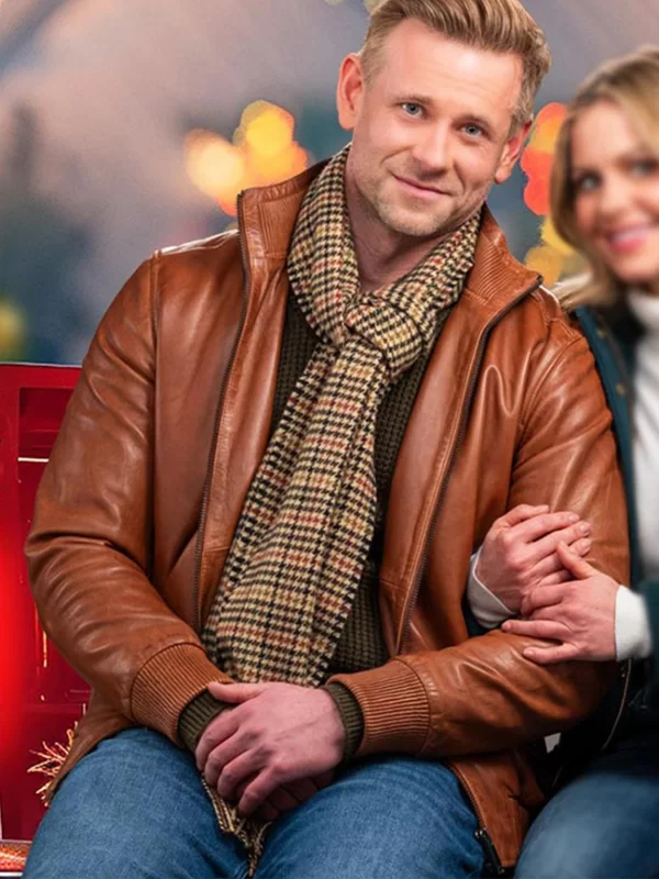 A-Christmas-Less-Traveled-Eric-Johnson-Brown-Leather-Jacket