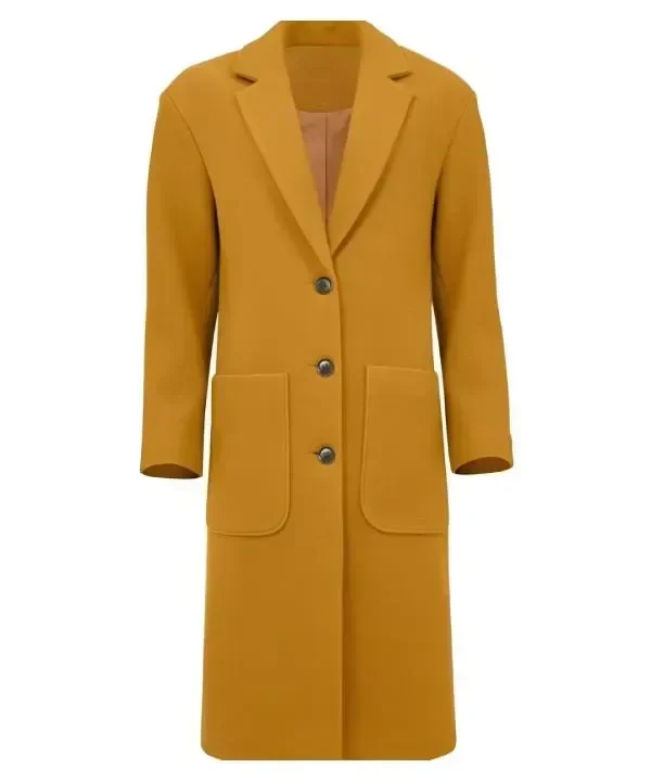 Doctor Who S15 Varada Sethu Golden Yellow Coat