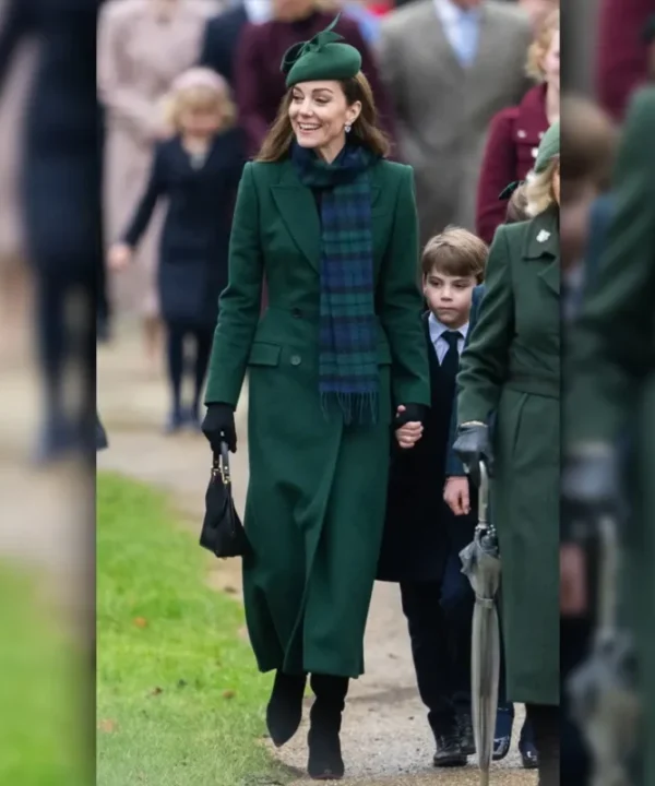 Kate Middleton Christmas Day Green Coat