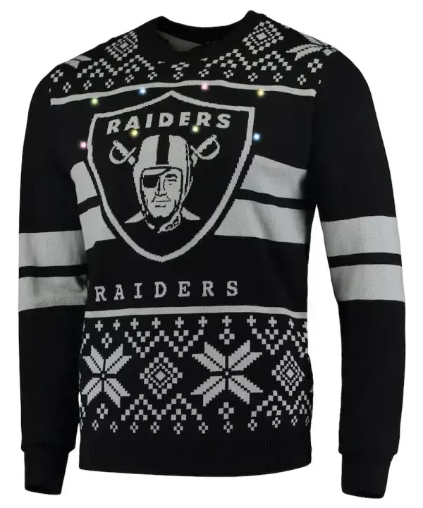 Las Vegas Raiders Light Up Ugly Sweatshirt