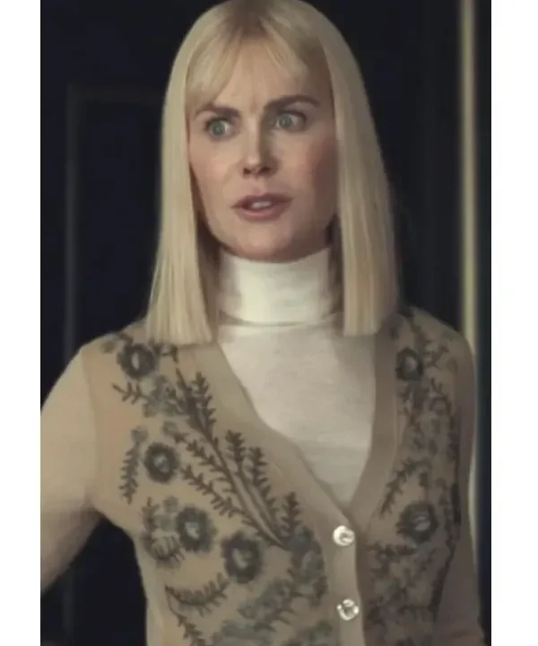 Nine Perfect Strangers Nicole Kidman Floral Beaded Cardigan