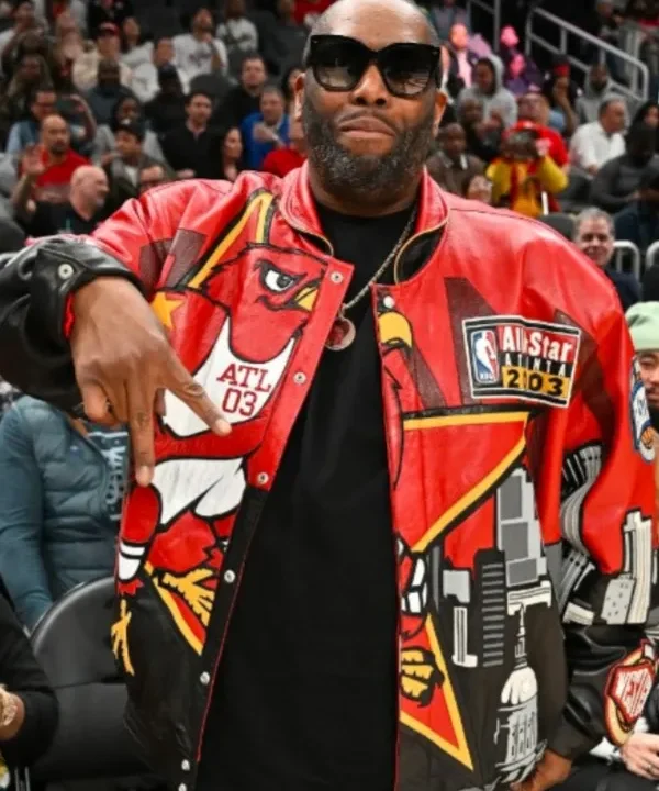 Rapper Killer Mike Red Leather Jacket