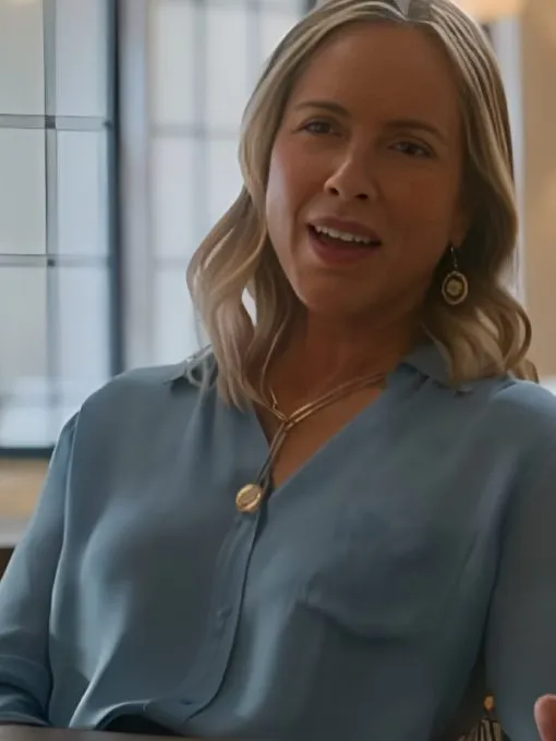 The Waterfront Maria Bello Blue Shirt