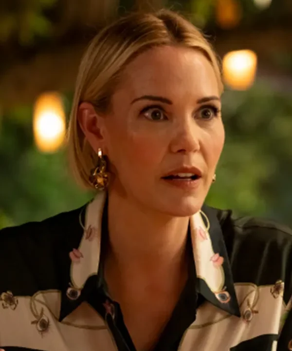 The White Lotus S03 Leslie Bibb Printed Silk-Twill Shirt