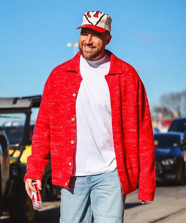Travis Kelce Chiefs Game Red Cardigan